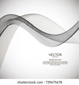 Abstract wave's background. Vector dynamic  illustration with lines.