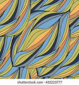 Abstract waves background, vintage hand drawn pattern, wavy background. Colorful waves backdrop. Seamless pattern.