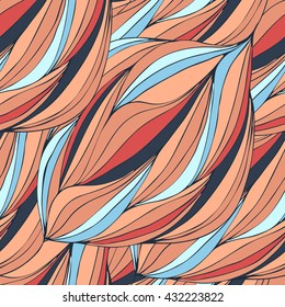 Abstract waves background, vintage hand drawn pattern, wavy background. Colorful waves backdrop. Seamless pattern.