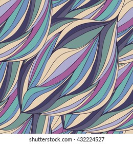 Abstract waves background, vintage hand drawn pattern, wavy background. Colorful waves backdrop. Seamless pattern.