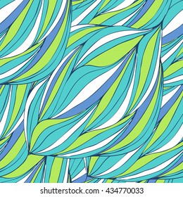 Abstract waves background, vintage hand drawn pattern, wavy background. Colorful waves backdrop. Seamless pattern