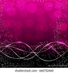 Abstract waves background.Vector illustration in pink colors.