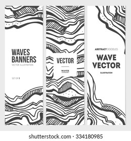 Abstract waves banner collection. Vector illustration