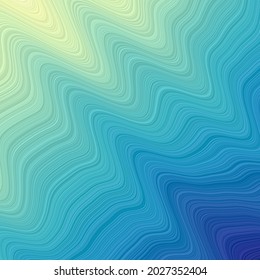 Pancarta de las olas abstractas. Fondo vibrante con colores azul verde amarillo. Se puede usar como cubierta, volante, banner, fondo. Vector EPS10.