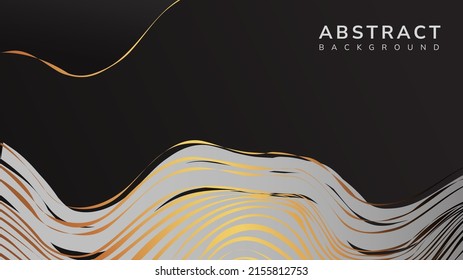 Resumen ondas fondo negro. Vector de pemio.