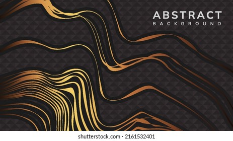 Resumen ondas fondo negro. Vector de pemio. Adecuado para diseño de portada, tarjeta de nombre, etc.