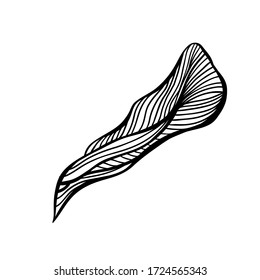 Abstrakte Wellen Schwarz-Weiß-Kunstdekoration für Tapeten und Wandkunst-Design. Verwendung zum Laserschneiden. Modernes Kontur Drawing Objekt.