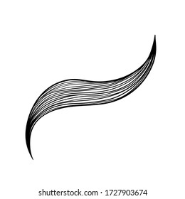 Abstrakte Wellen Schwarz-Weiß-Kunstdekoration für Tapeten und Wandkunst-Design. Verwendung zum Laserschneiden. Modernes Kontur Drawing Objekt.