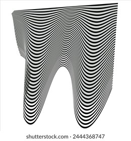 patrón de Vector de líneas en blanco y negro de ondas abstractas. Ondas. Líneas. Distorsionado. Aislado