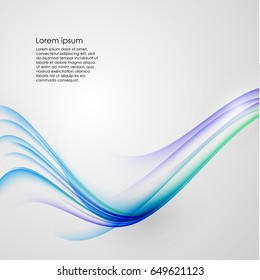 Abstract waves blue design vector background. Illustration