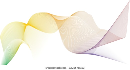 Abstract waves blue and yellow gradient shades 