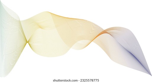 Abstract waves blue and yellow gradient shades 