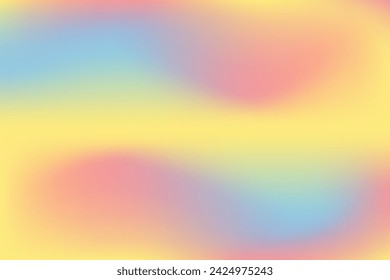 Abstract waves and blurs of delicate blue, pink, yellow. Vector editable background copy space, text, web, social media, banners