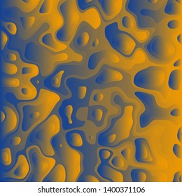 Abstract waves and bubbles background in bright duotone colors. Gradient duotone for cover image lava lamp inspired