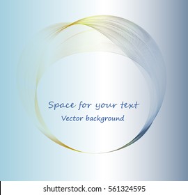 Abstract waves in a circle on a blue background