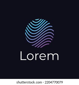 abstract waves circle vector logo design
