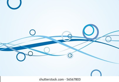 Abstract waves and circles background