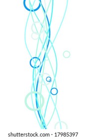 Abstract waves and circles on white background