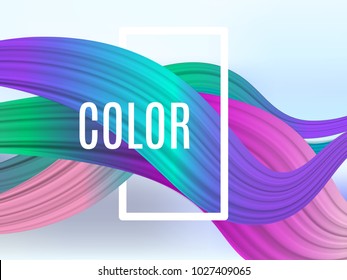 Abstract waves. Colorful graphic fluid dasign bacground. Vector color dynamic curve.