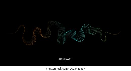 Ondas abstractas con fondo de línea colorido