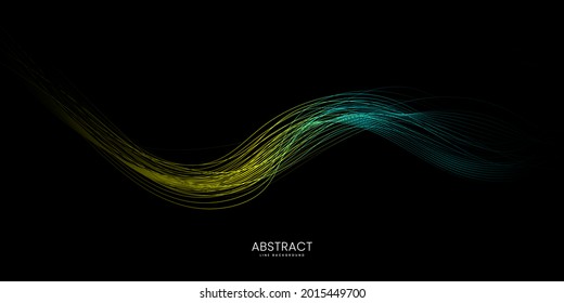 Abstract waves with colorful line background