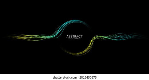 Ondas abstractas con fondo de línea colorido