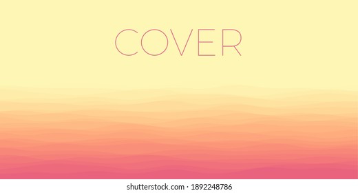 La cobertura de las olas abstractas. Fondo horizontal con curvas de color amarillo rosa. Potente ilustración vectorial.