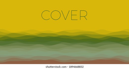 La cobertura de las olas abstractas. Fondo horizontal con curvas de color verde rojo. Encantadora ilustración vectorial.