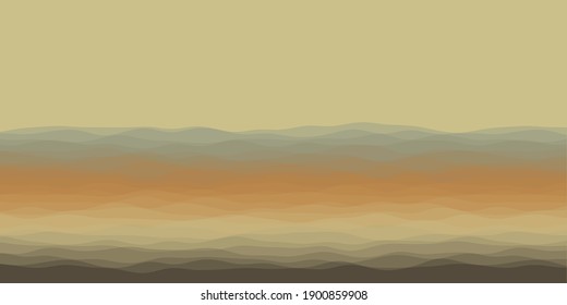 Abstract waves cover. Horizontal background with curves in black, green, and brown colors. Modern vector illustration.