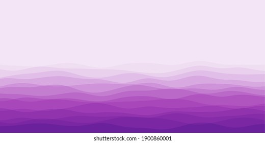 La cobertura de las olas abstractas. Fondo horizontal con curvas en color púrpura. Auténtica ilustración vectorial.