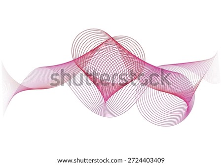 Abstract waves of curved lines in a pink and magenta gradient