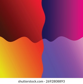 Las ondas Abstractas dividen los colores brillantes