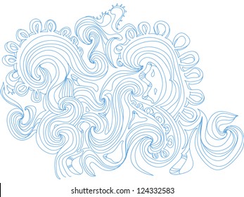 Abstract waves doodle