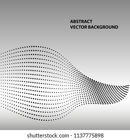 Abstract waves and dots background. Vector illustration