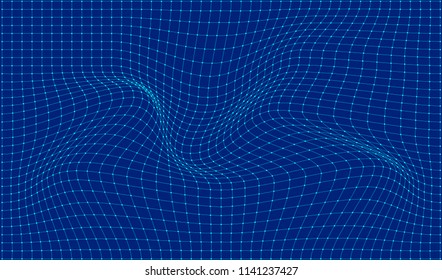 Abstract waves and dots background. Vector illustration