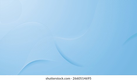 Ondas Abstractas de partículas de línea punteada sobre fondo de luz azul.