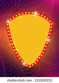 Abstract waves dynamic background with shining banner. Vector illustration