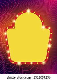 Abstract waves dynamic background with shining banner. Vector illustration