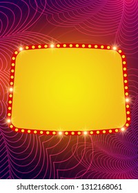 Abstract waves dynamic background with shining banner. Vector illustration