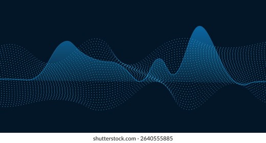 Abstract waves of the equalizer on blue background simple modern