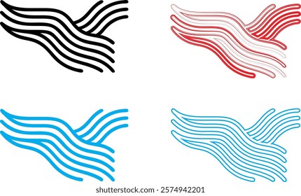 abstract waves, flowing lines, curvy patterns, minimalist design, geometric shapes, monochromatic color schemes, parallel curves, rhythmic forms, graphic illustration, simple elegance, smooth contours