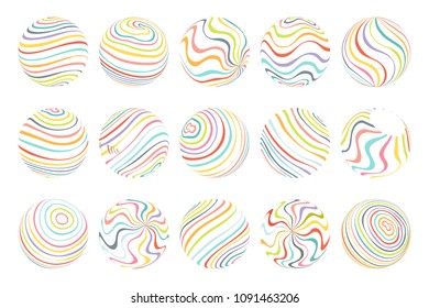 Abstract waves flowing spheres art design vector illustration