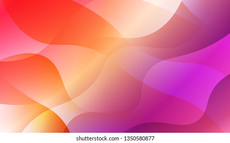 Abstract Waves. Futuristic Technology Style Background. For Futuristic Ad, Booklets. Vector Illustration with Color Gradient.