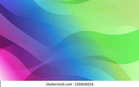 Abstract Waves. Futuristic Technology Style Background. For Futuristic Ad, Booklets. Vector Illustration with Color Gradient.