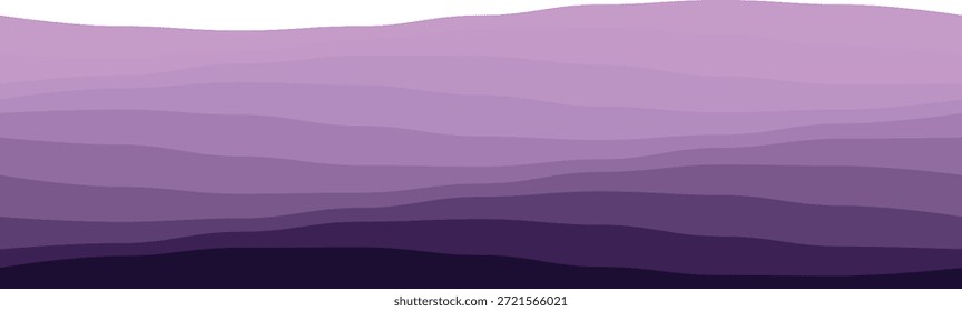 Ondas abstratas em tons roxo gradiente criam um pano de fundo sereno para design e criatividade.