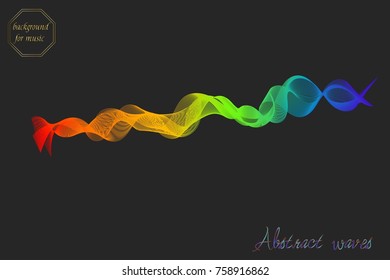 Abstract waves gradients gold effect and background for music