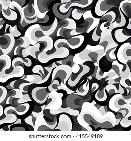 abstract waves grey scale seamless pattern