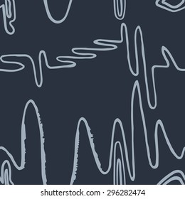 Abstract Waves Hand Drawn Sketchy Seamless Pattern