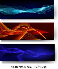 Abstract waves images. Can be use as banners, backgrounds, decoration elements. Vector