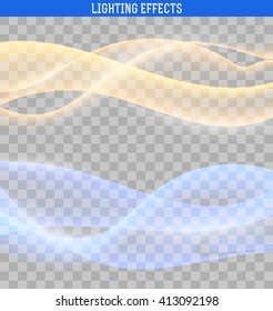 Abstract waves isolated on a transparent background . The effect of the wave . Design element .